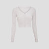 gilet court boutonne gris clair femme