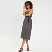 Robe bustier moulante en jean denim gris femme