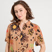 Chemise manches courtes marron foncé femme