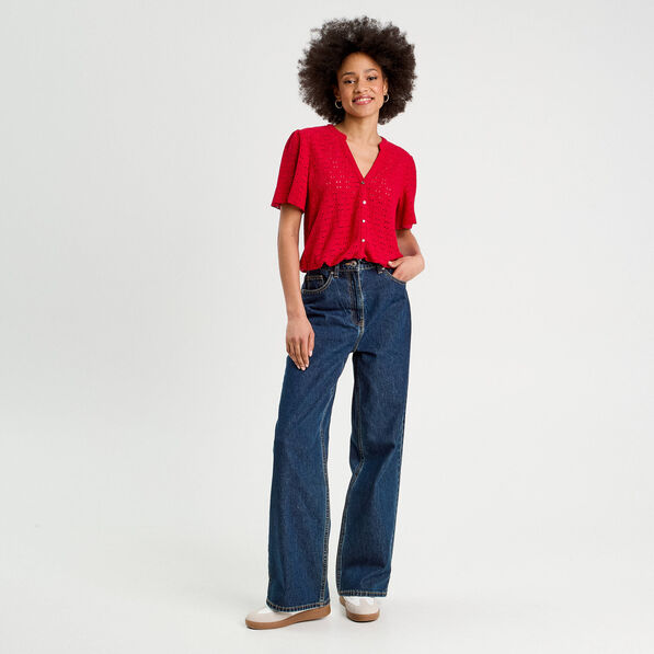 T-shirt manches courtes rouge femme