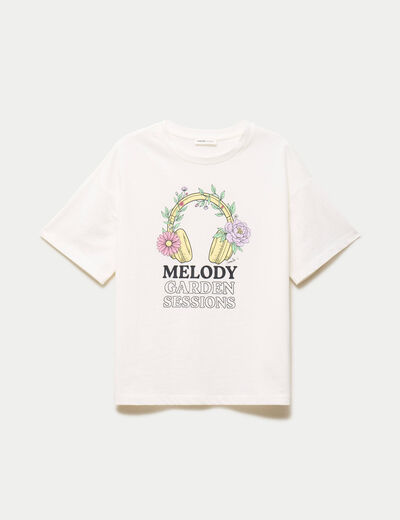 T-shirt oversize manches courtes blanc femme