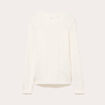 Pull ajour&eacute; col rond manches longues ecru femme