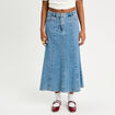 Jupe midi trapèze en jean denim double stone femme