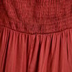 Robe longue &eacute;vas&eacute;e col v satin&eacute;e vieux rose femme