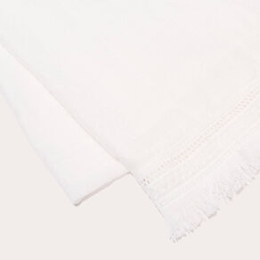 Foulard avec franges blanc femme