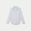 Chemise droite manches longues bleu clair femme