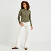 Veste ajust&eacute;e manches longues vert kaki femme
