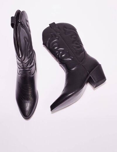 Bottes esprit western noir femme
