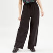 Pantalon large fluide noir femme