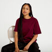 T-shirt col rond manches courtes bordeaux femme