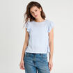 T-shirt noeuds côtés bleu femme
