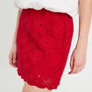 Jupe évasée effet macramé rouge femme
