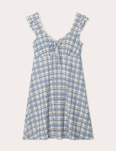 Robe trapèze sans manches blanc femme