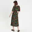Robe longue évasée ouvertures noir femme