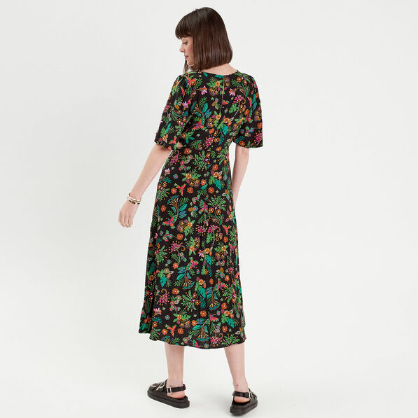 robe longue evasee ouvertures noir femme Robe longue évasée ouvertures noir femme