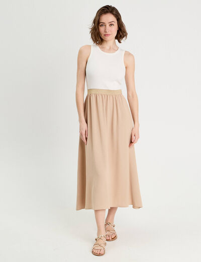 Robe longue effet 2-en1 sable femme