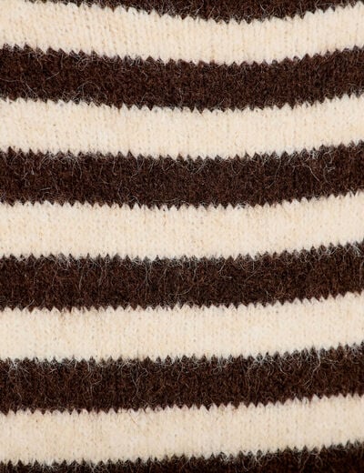 Pull ample col rond manches longues ivoire femme