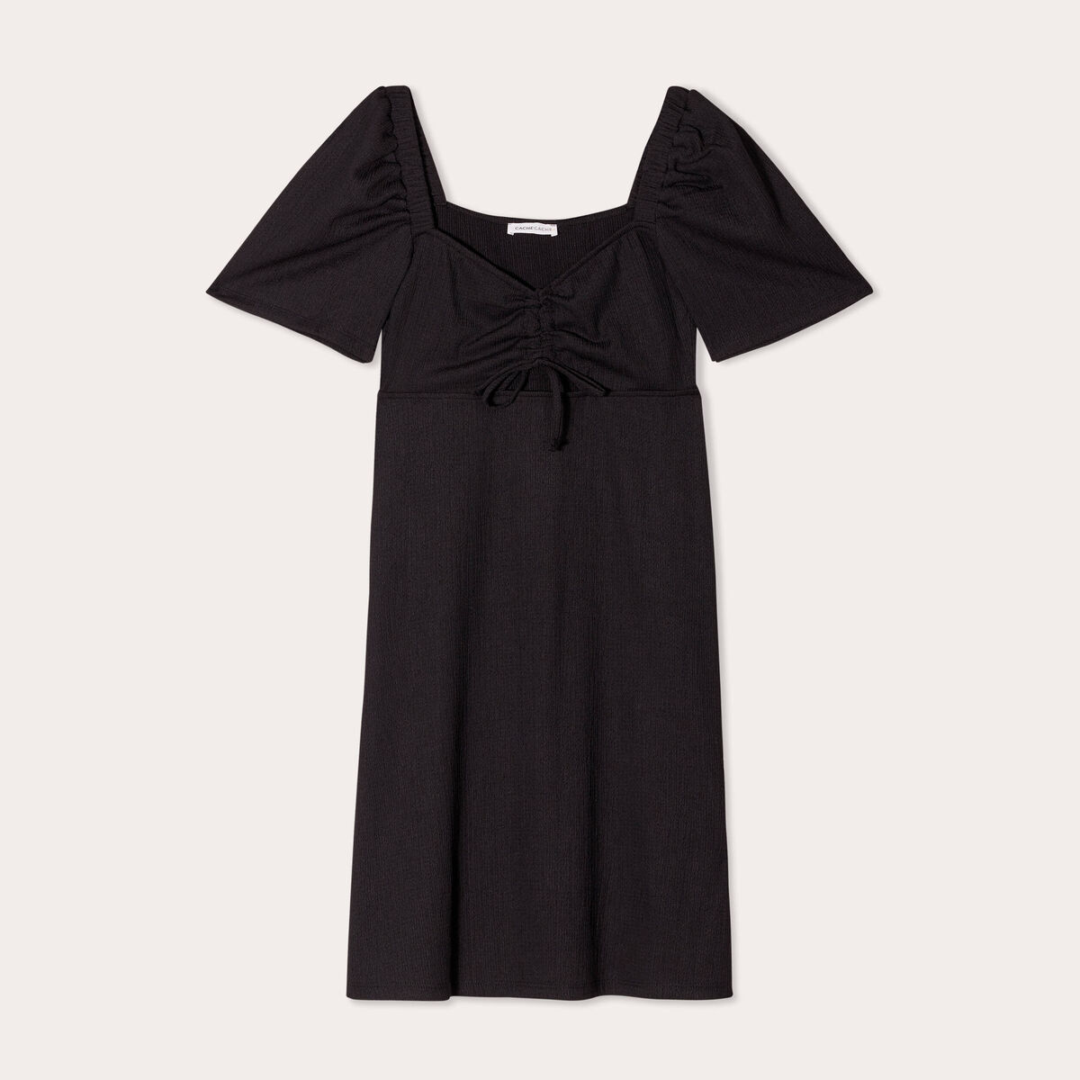 Robe droite avec noeud noir femme