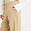 Pantalon large élastiqué beige femme