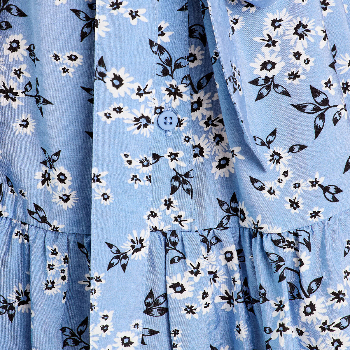Robe évasée ceinturée bleu gris femme