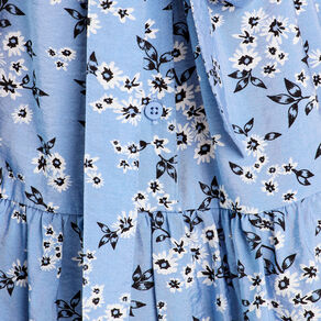 robe evasee ceinturee bleu gris femme Robe évasée ceinturée bleu gris femme