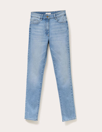 Jeans slim 5 poches denim bleach femme