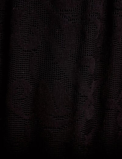 Jupe &eacute;vas&eacute;e longueur 3/4 dentelle noir femme