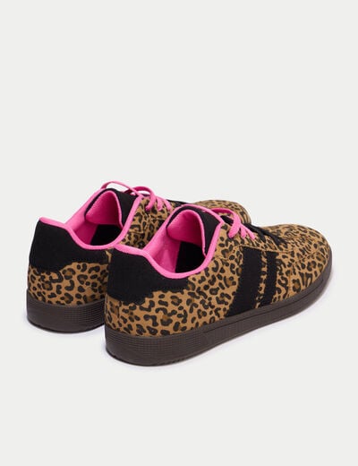 Baskets basses &agrave; lacets beige femme