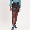 Jupe droite enduite denim noir enduit femme
