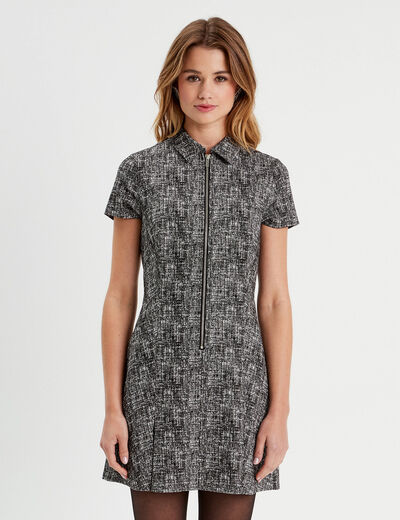 Robe droite zippée noir femme