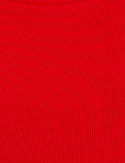 Débardeur volants brodés rouge femme