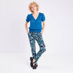 Blouse manches courtes bleu canard femme