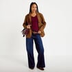 Jean bootcut ceinture amovible denim brut femme