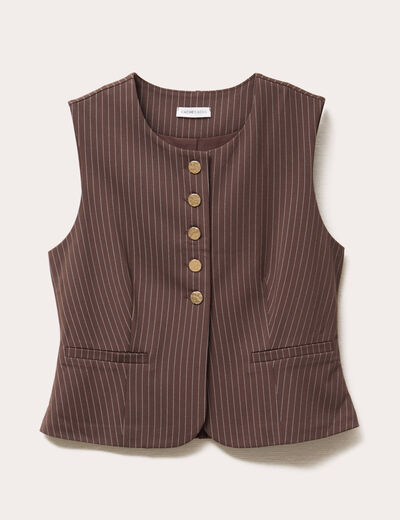 Veston sans manches marron chocolat femme