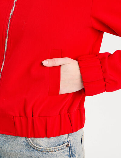 Veste zippée rouge femme