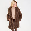 Manteau fausse fourrure marron femme