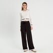 Gilet manches longues ajusté ecru femme