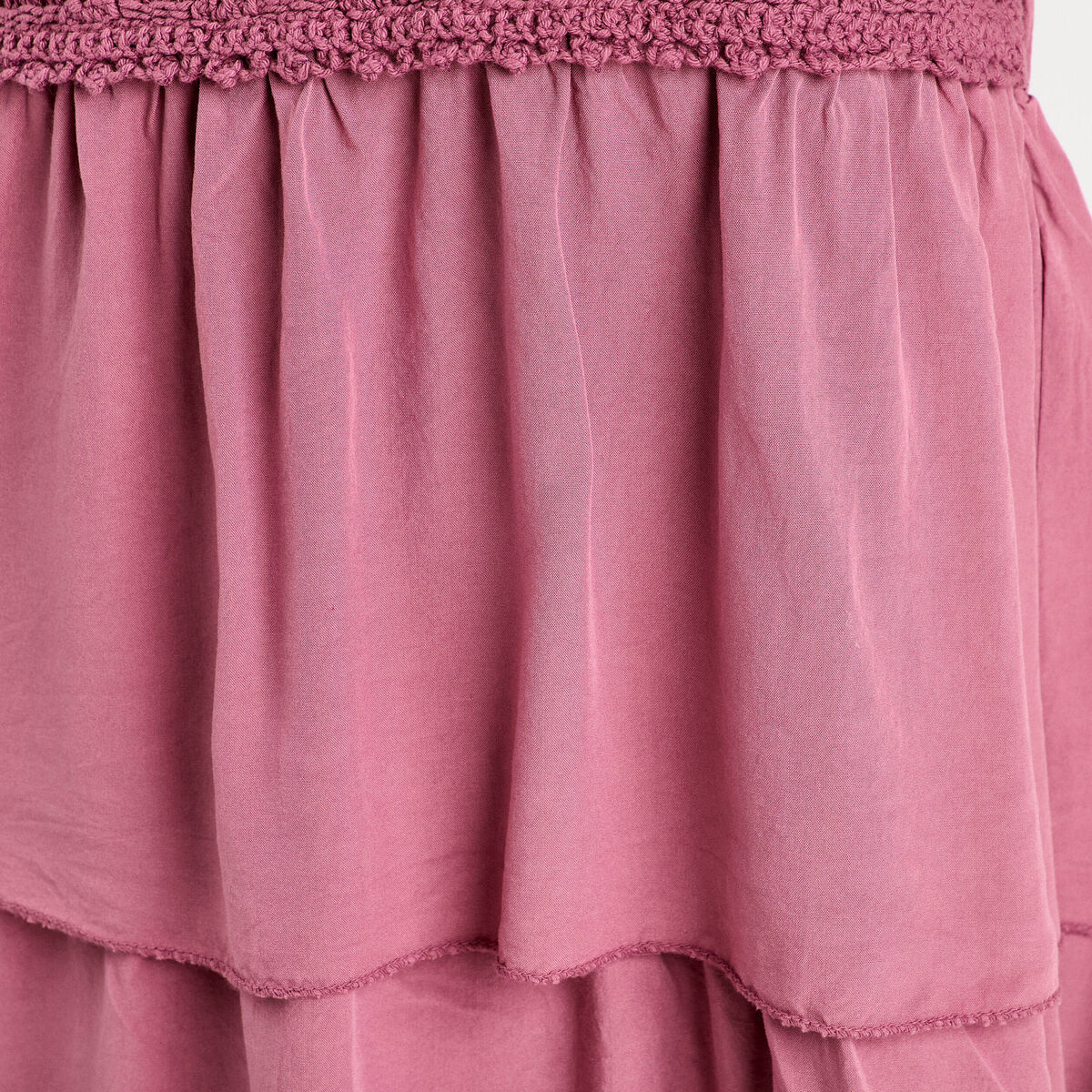 Robe évasée bretelles vieux rose femme