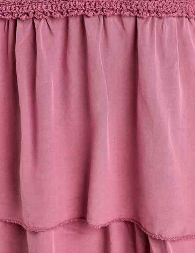 Robe évasée bretelles vieux rose femme
