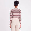 T-shirt cintr&eacute; col montant marron clair femme