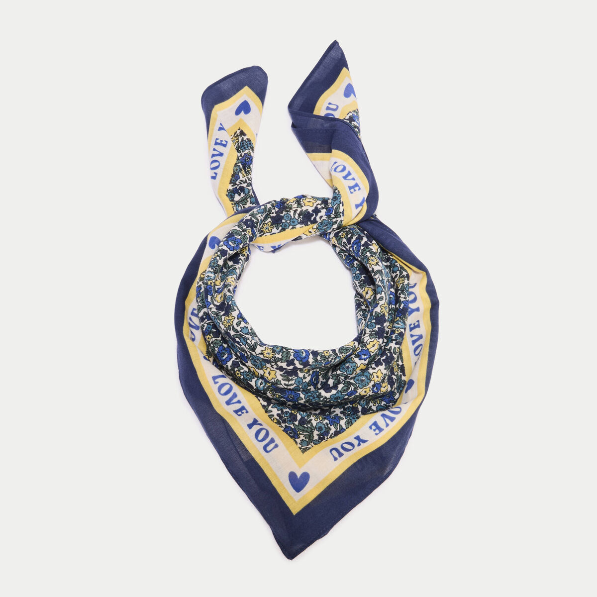 Foulard satin&eacute; soyeux bleu electrique femme