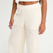 Pantalon droit ajouré ecru femme