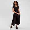 Robe longue évasée 2-en-1 noir femme