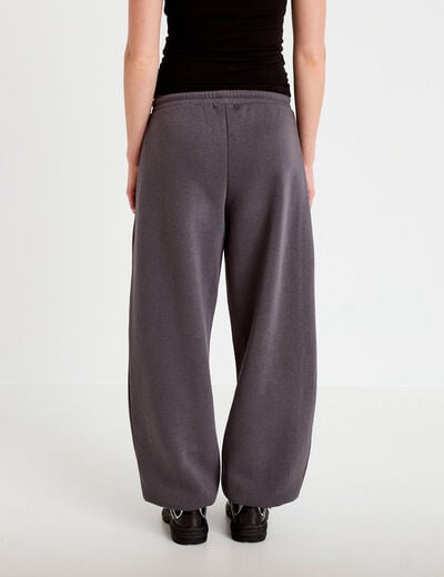 Jogging large taille basse gris fonc&eacute; femme