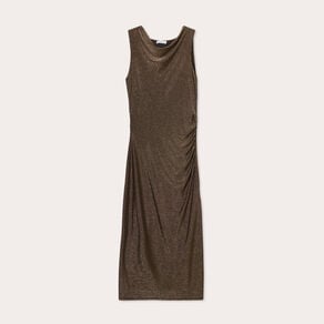 robe longue ajustee couleur or femme Robe longue ajustée couleur or femme