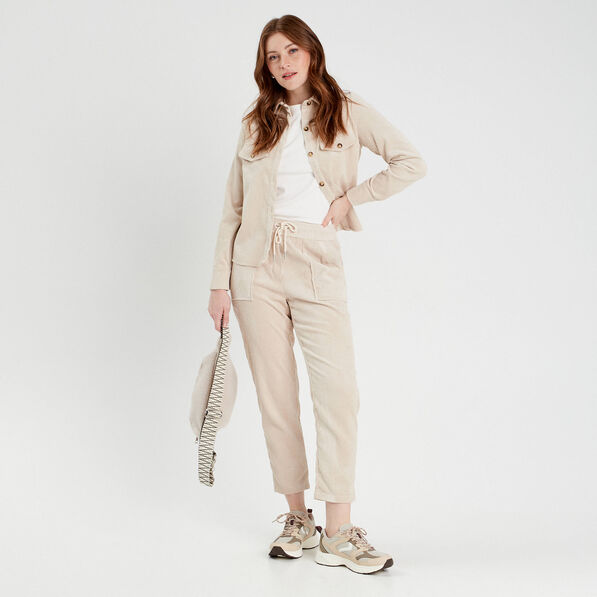 pantalon slouchy velours sable femme Pantalon slouchy velours sable femme