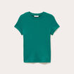 T-shirt c&ocirc;tel&eacute; ajust&eacute; manches courtes vert &eacute;meraude femme