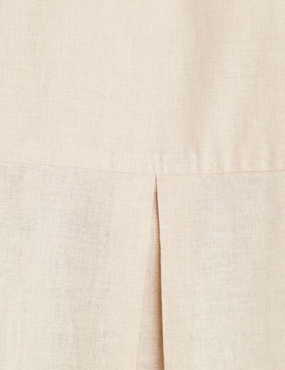Chemise mélange lin beige femme