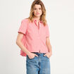 Chemise manches courtes rose corail femme