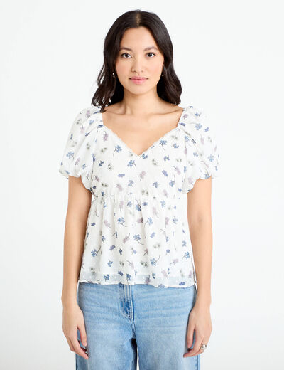 Blouse noeud dos Bridgerton blanc femme